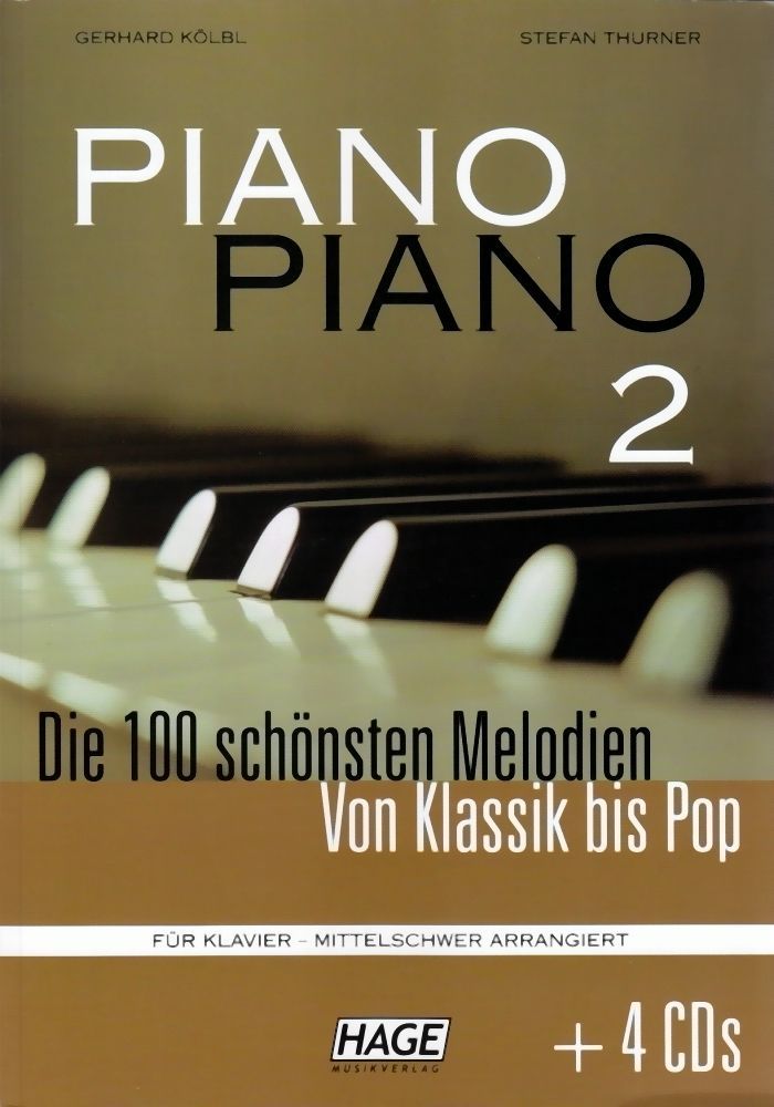 Noten PIANO PIANO 2 - mittelschwer Ed Hage 3743 incl. 4 CDs Notensuche Markstein