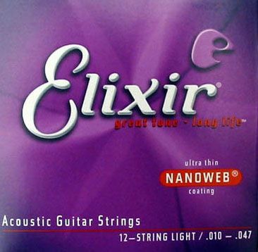 Elixir Akustik-Saiten Bronze Nanoweb, 12-String .010-.047