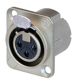 XLR Neutrik NC3FDLX, XLR 3-polige Einbaubuchse, female, verriegelbar, nickel _00001172_