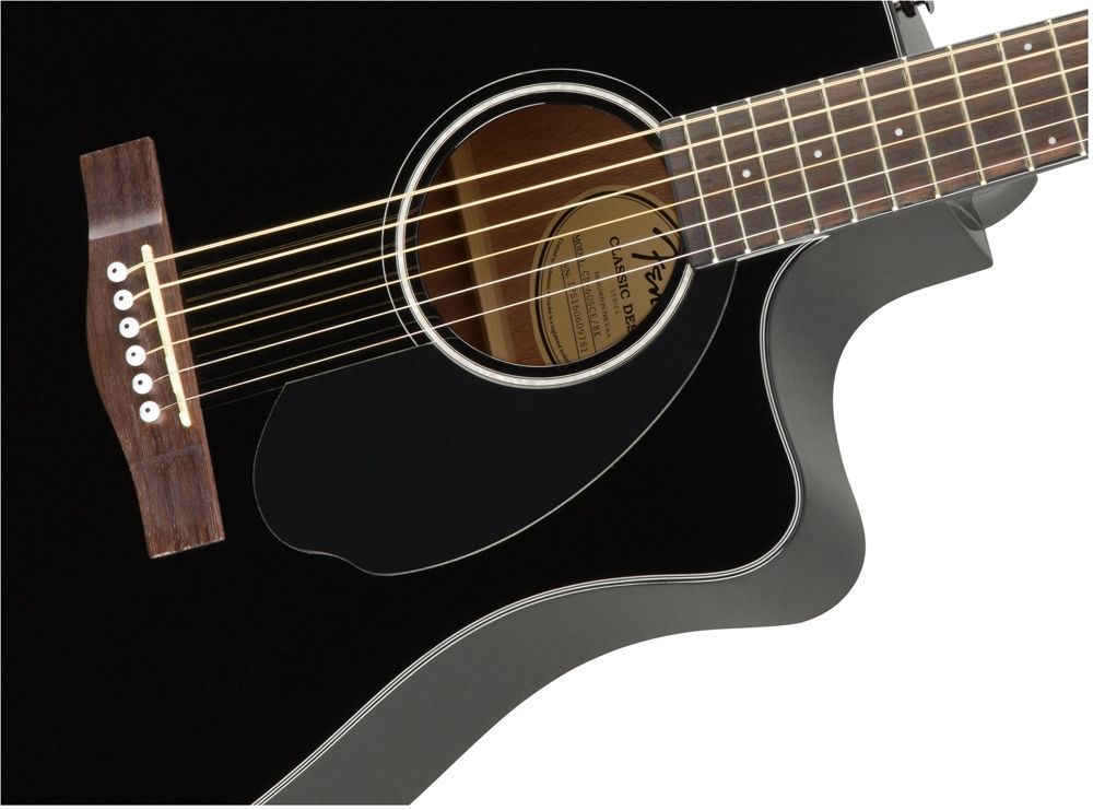 Fender CD-60 SCE BLK Akustikgitarre mit PU Cutaway Dreadnoughtform Black