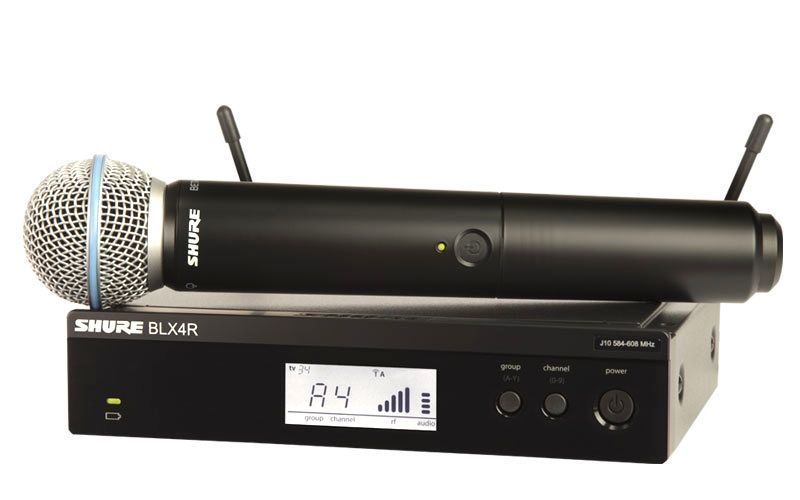 Shure BLX24R/Beta 58-S8 19" Vocal Wireless System, Drahtlos Mikrofon