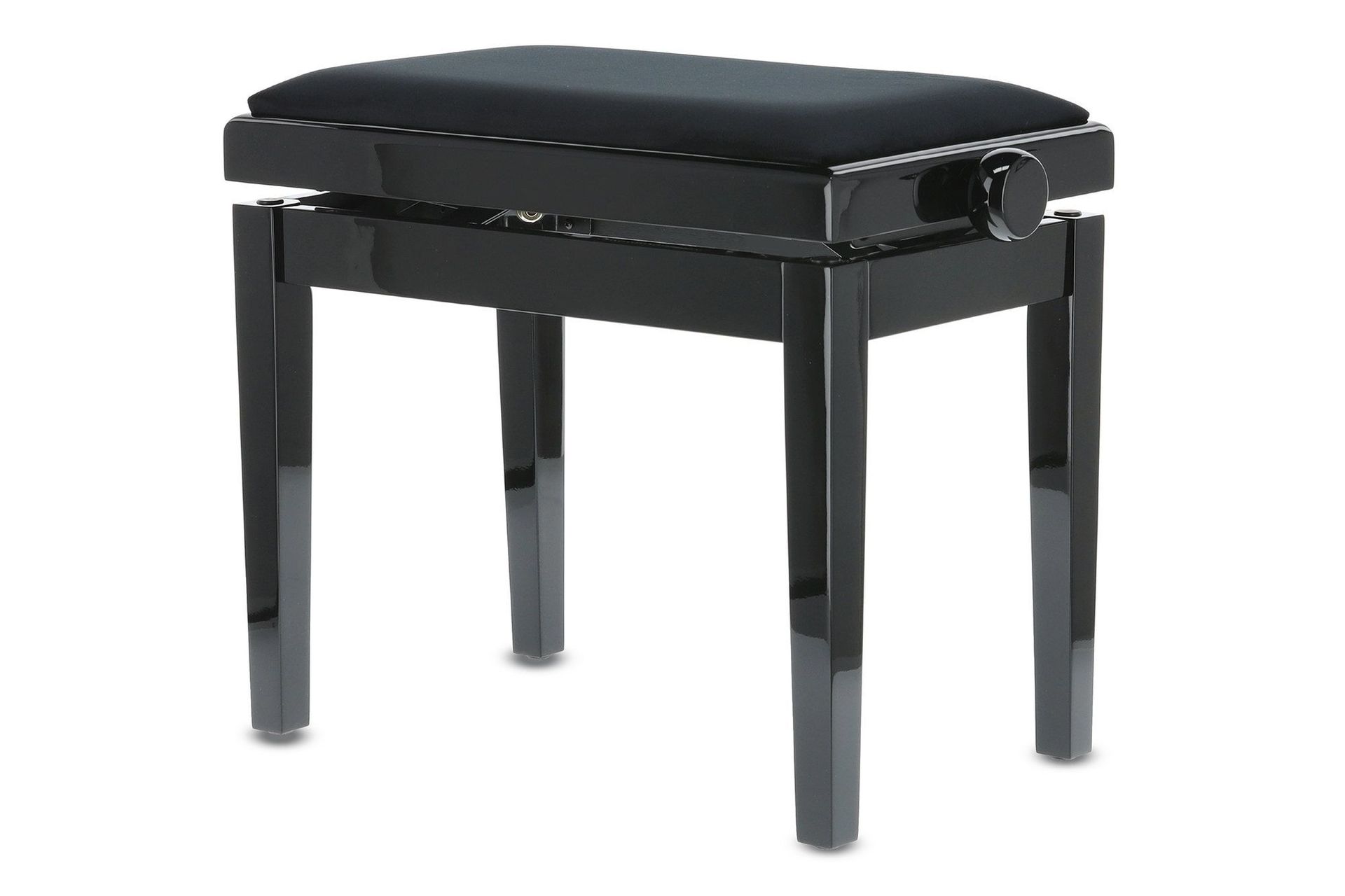 Markstein Klavierbank DELUXE schwarz poliert, Sitzbezug schwarz, verstellbar Markstein Klavierbank DELUXE schwarz poliert, Sitzbezug schwarz, verstellbar