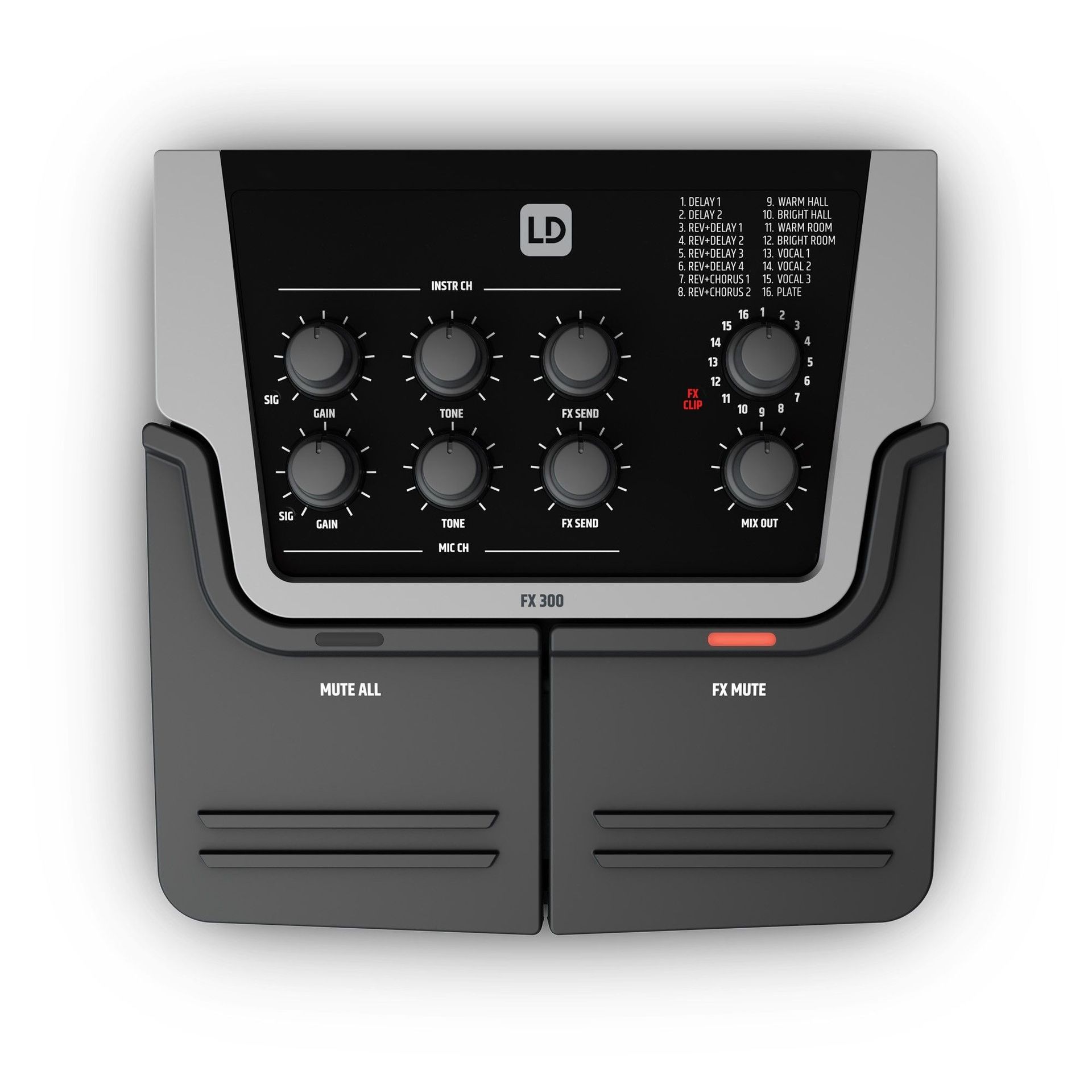 LD Systems FX 300  2-Kanal Effektpedal, Multieffektgerät für Vocal und Gitarre 