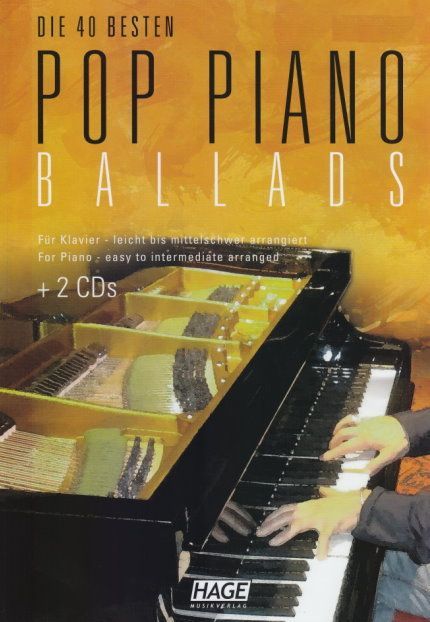 Noten Die 40 besten Pop Piano Ballads 2 mittelschwer eh 3759 Ed. Hage Klavier