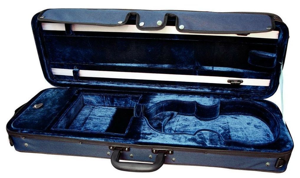 Etui Violine 3/4 Größe CVK 02 Rechteck-Koffer blau mit Rucksackträgern