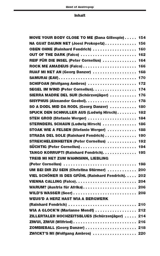 Noten BEST OF AUSTROPOP Songs Österreich Dolezal Rudi  Texte & Akkorde BoE 7447