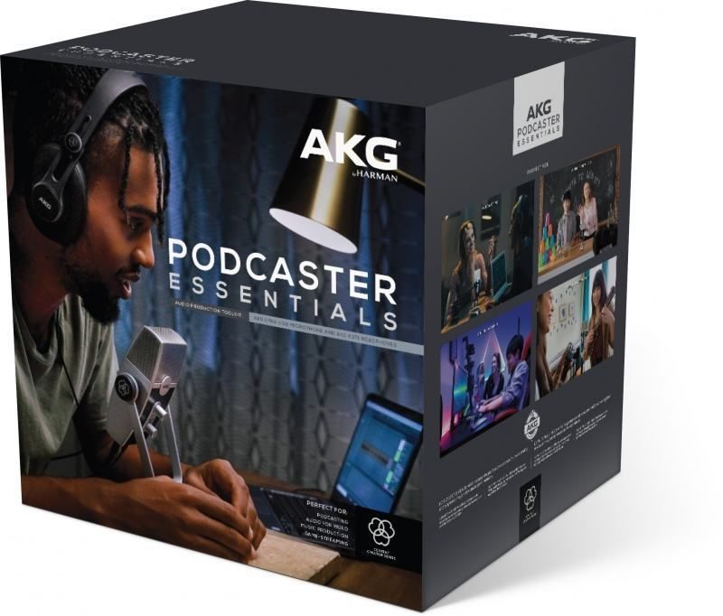 AKG Podcaster Essentials Podcast SET mit USB Mikrofon, Kopfhörer, Software 