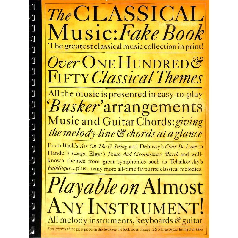 Noten The Classical Music Fake Book Keyboard & Gesang MSAM 92350 Klassik
