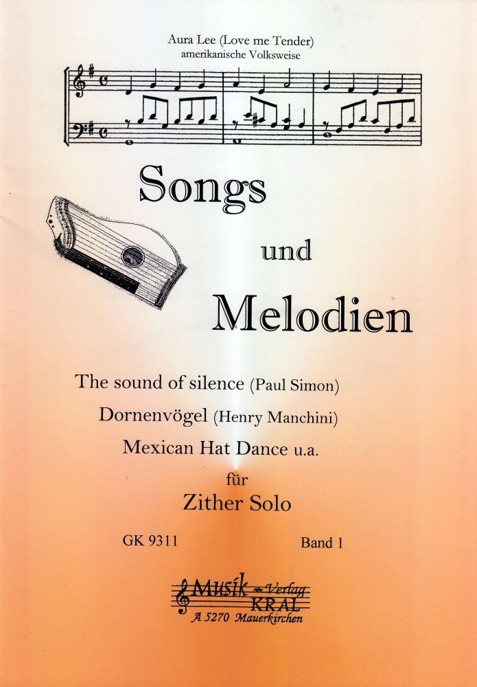 Noten für Zither Songs und Melodien international 1 GK 9311 Verlag Musik Kral