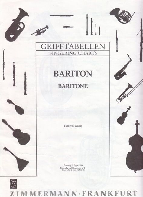 Noten Grifftabelle Bariton doppelte DIN A4 Seite Zimmermann 90116_00010164_