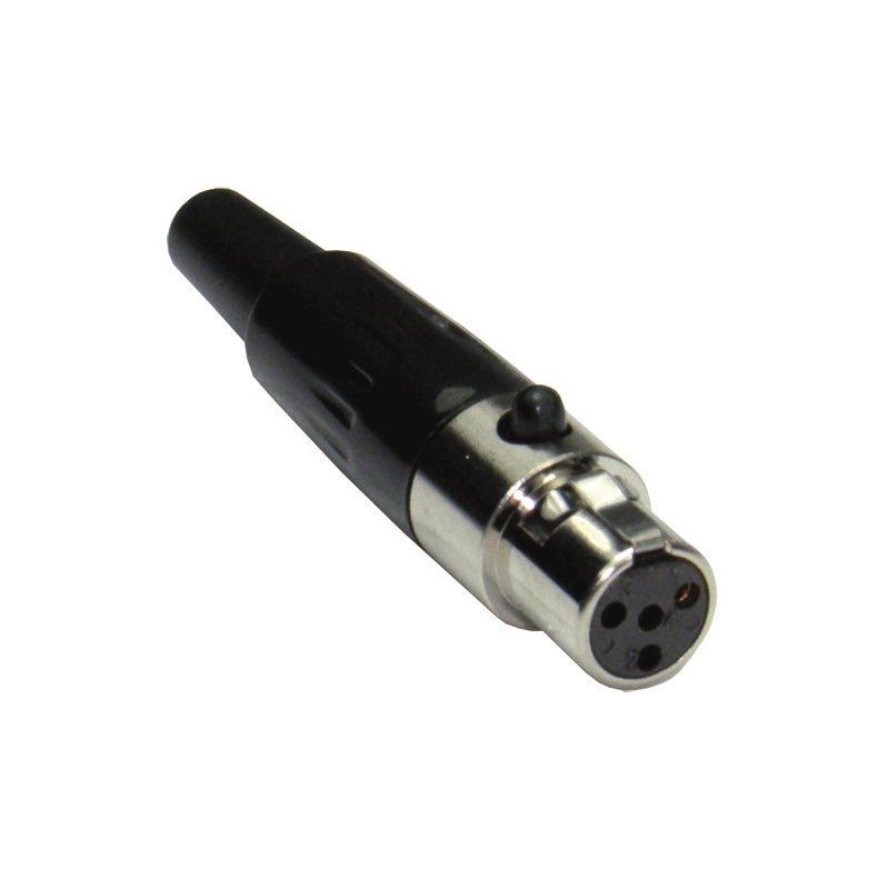 Mini-XLR Stecker, female 4-polig, nickel, passt für Funkmikrofone z.B. Shure