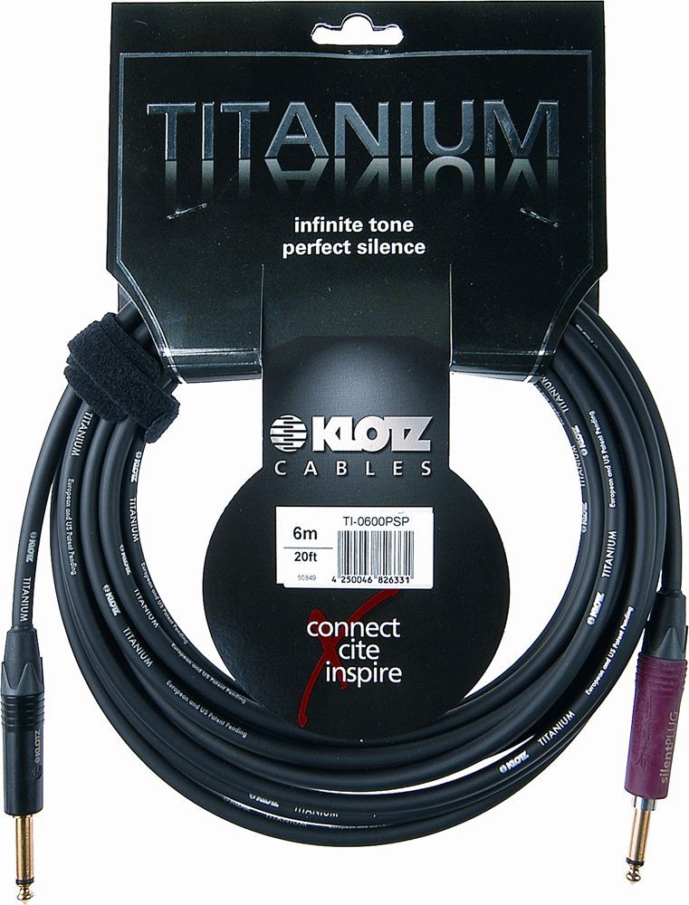 Klotz Titanium Gitarrenkabel, 6,3mm Klinke/Klinke, Silent Plug 6m TI-0600PSP