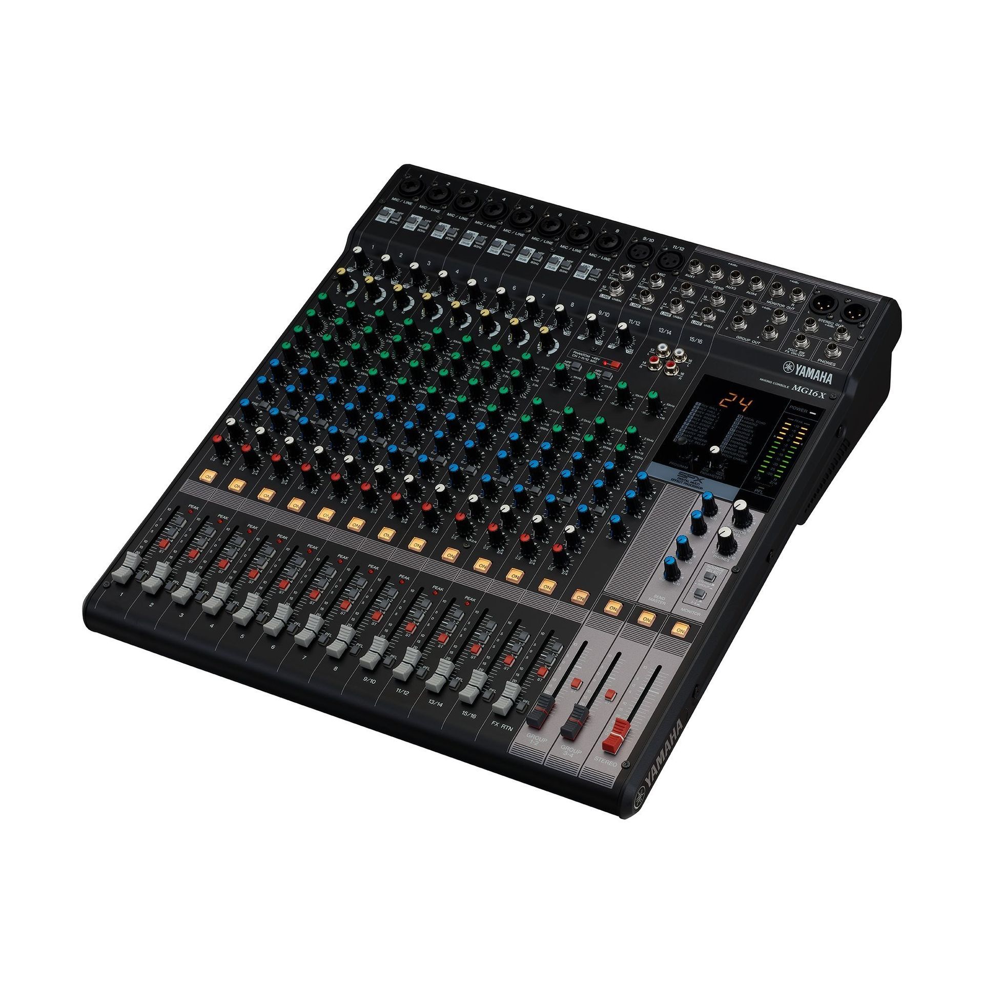 Yamaha MG16X Mixer, SPX Effekt, 10 Mikrofoneingänge, 4 Stereoeingänge