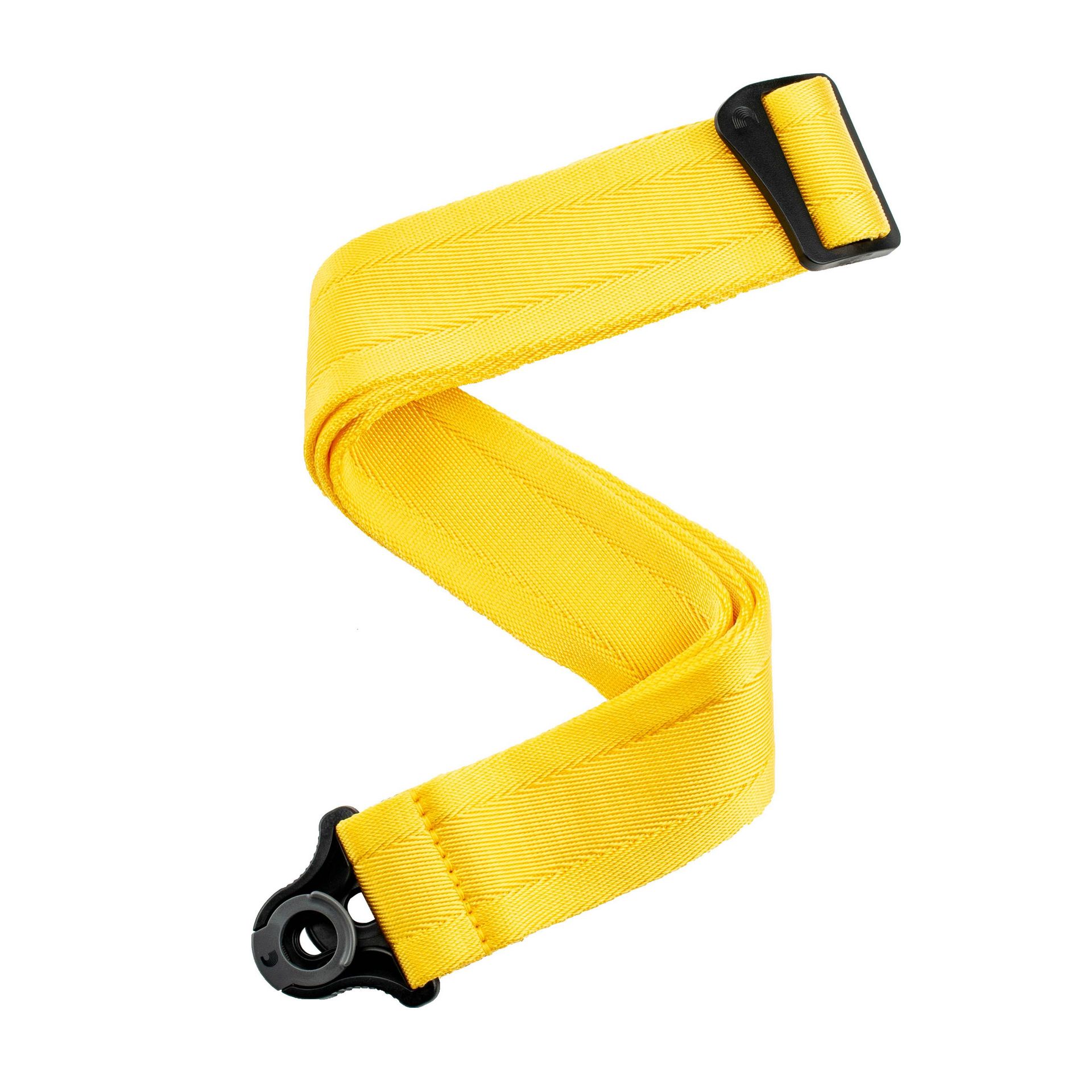 0019954310653 - DAddario Auto Lock Guitar Strap Mellow Yellow 50BAL07