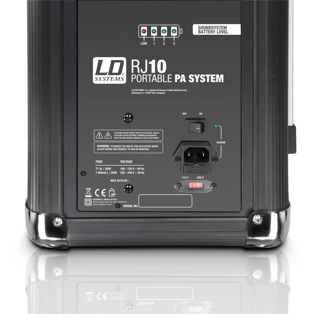 LD Systems Roadjack 10 Akkubetriebene Bluetooth-Lautsprecherbox mit Mixer