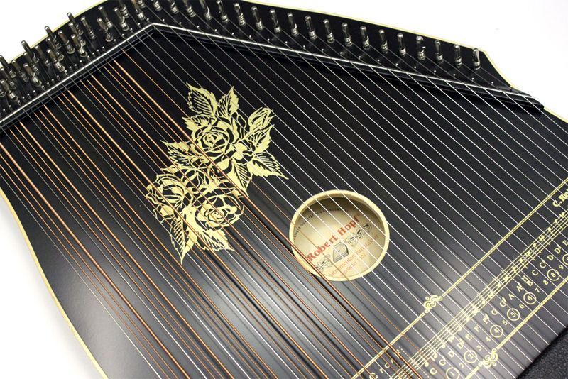 Hopf Akkordzither 100/3 schwarz  6 Akkorde , 25 Melodiesaiten, Zither gebeizt 