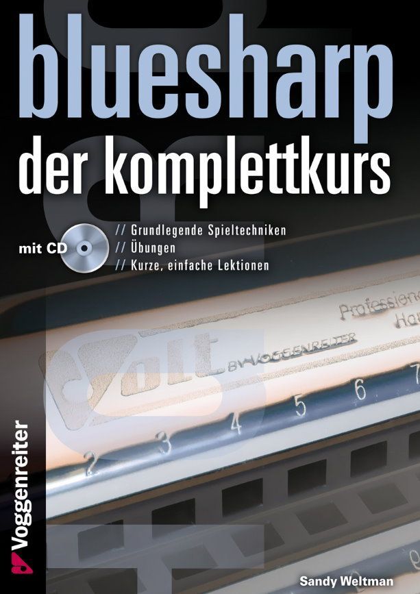 Noten Blues Harp Der Komplettkurs incl. CD A5 Spiralbindung Voggenreiter 979