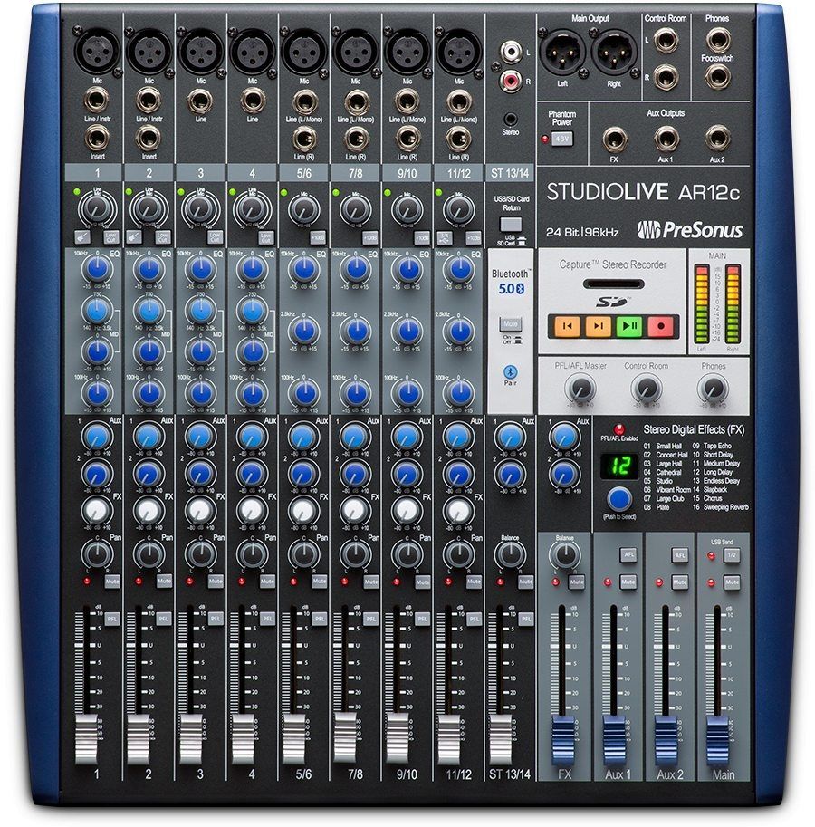 Presonus StudioLive AR12c 14-kanaliges Analogmischpult mit USB-Audiointerface