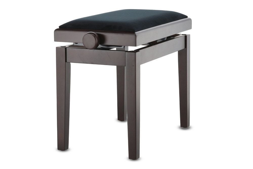 Klavierbank DELUXE Rosenholz matt, Sitzbezug schwarz, verstellbar Klavierbank DELUXE Rosenholz matt, Sitzbezug schwarz, verstellbar