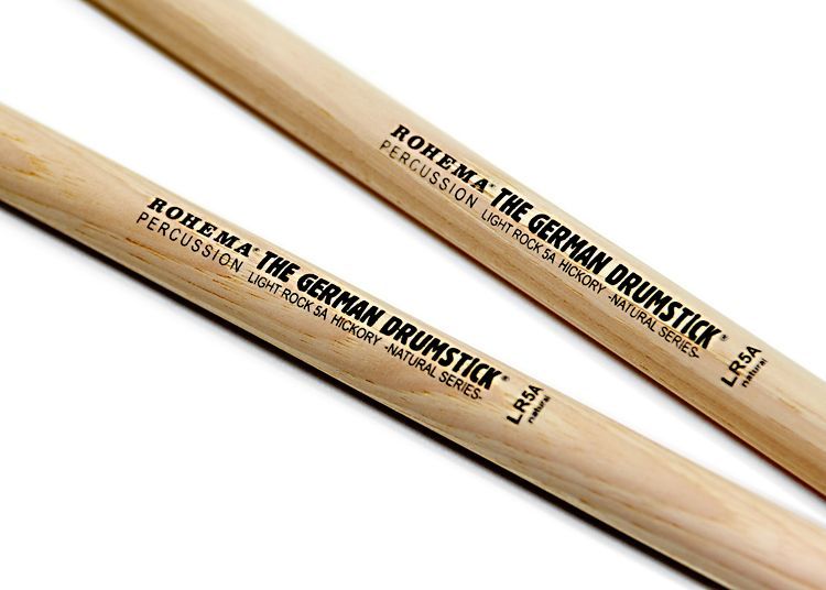 Rohema 5A Light Rock Natural Hickory Drumsticks 61321 2U