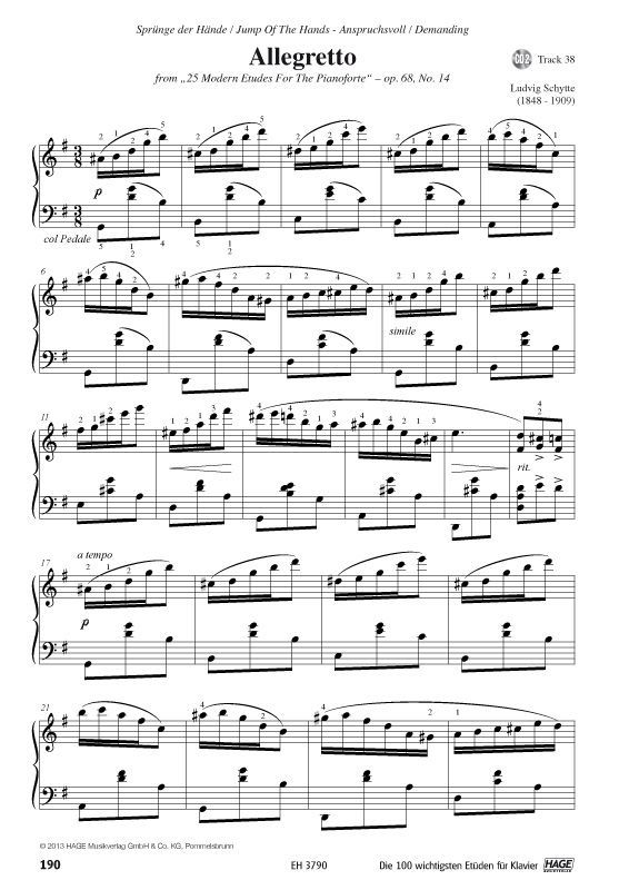 Noten Die 100 wichtigsten Etüden für Klavier eh3790 Ed. Hage Cascha