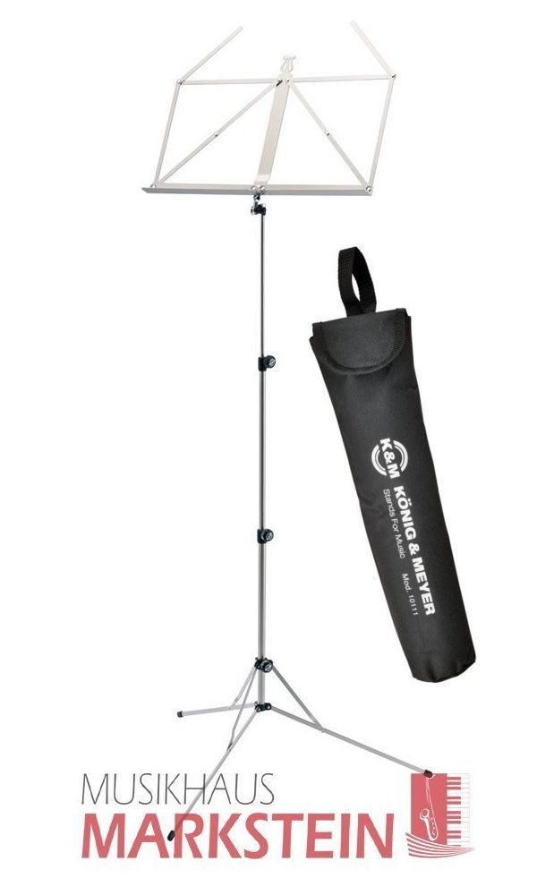 K&M 101 Notenpult SET nickelfarbig mit passender Tragetasche 10100_00026815_