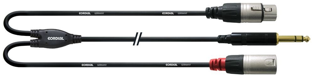 Cordial CFY 1,8 VFM 1x 6,3 mm Stereoklinke  1x XLR male /  female Insertkabel_00034066_