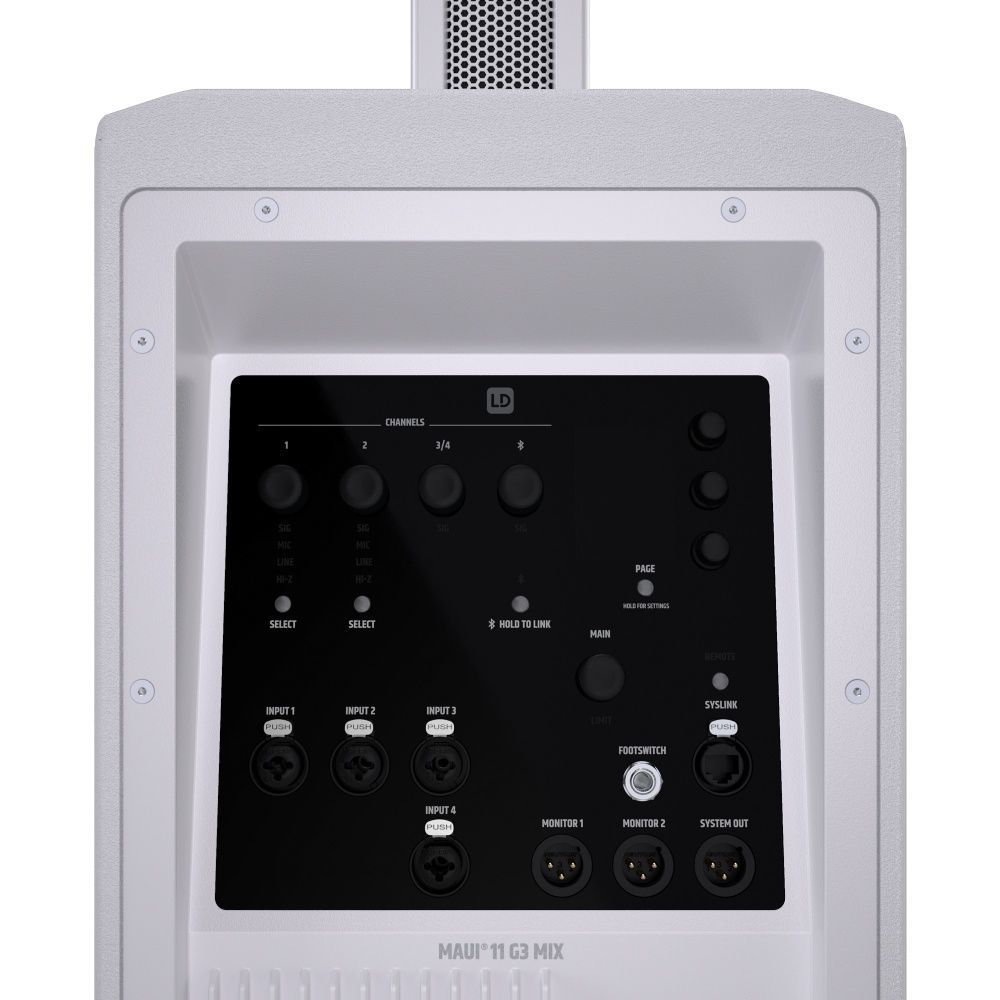 LD Systems Maui 11 G3 MIX W Cardioid Säulen PA System mit Digitalmixer, Weiß