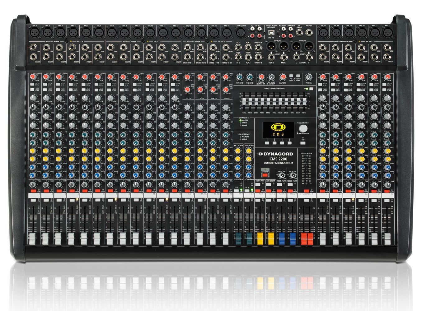 Dynacord CMS 2200-3 Mixer, Mischpult, 18 Mikrofoneingänge, 4 Stereokanäle, EQ