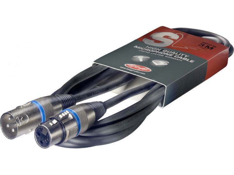 00025539 Mikrofonkabel  XLR male/female, 6 Meter schwarz / blau