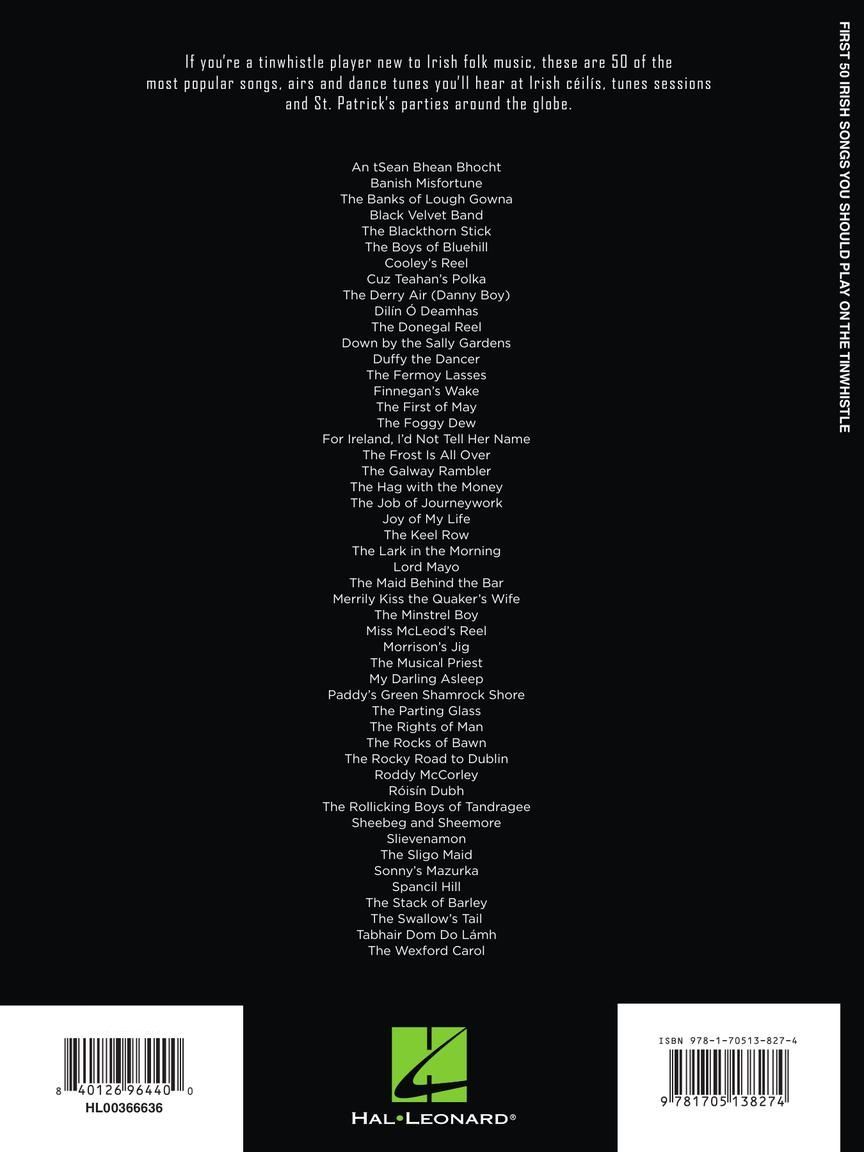 Noten First 50 Irish Songs You Should Play on Tinwhistle HL366636