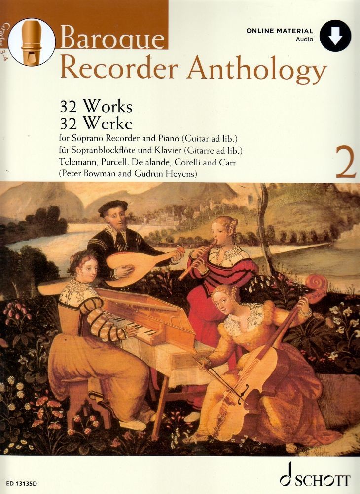 Noten Baroque recorder anthology 2 - Blockflöte, Klavier, Gitarre ED13135D incl.