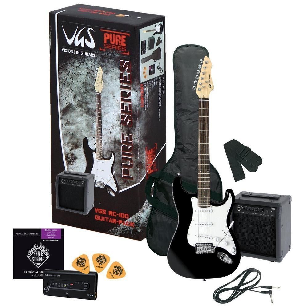 VGS-RC-100 Guitar Pack  , Einsteigerpaket: E-Guitar schwarz, Amp + Zubehör 