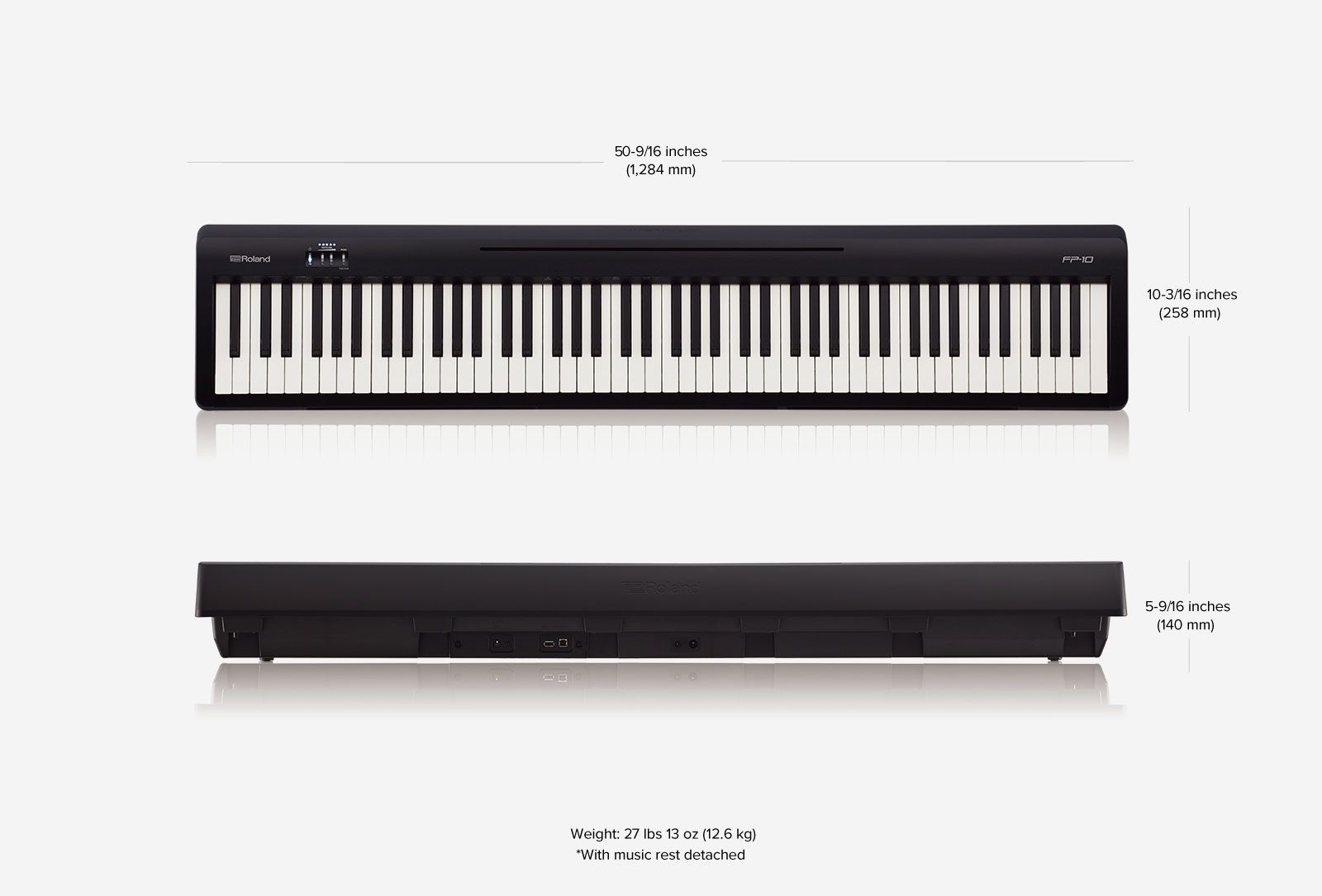 Roland FP-10-BK Stagepiano schwarz Digitalpiano mit Lautsprechern FP10_00040698_