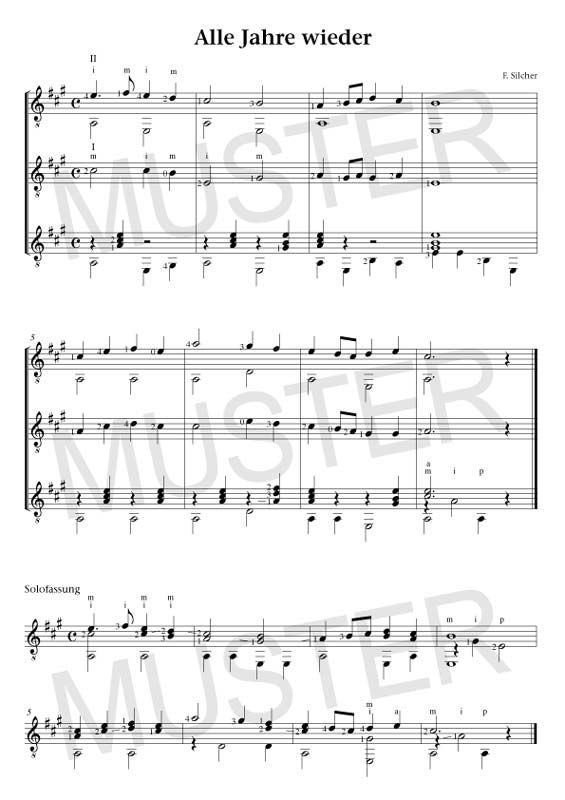 Noten Weihnachtslieder für 1-3 Gitarren in schönen Sätzen Weikmann Hage EH-1074 