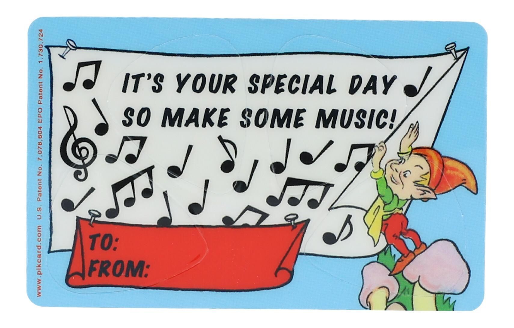 Plektrum-Karte mit 4 Plektren Happy Birthday ca. 5,4 x 8,5 cm Picks
