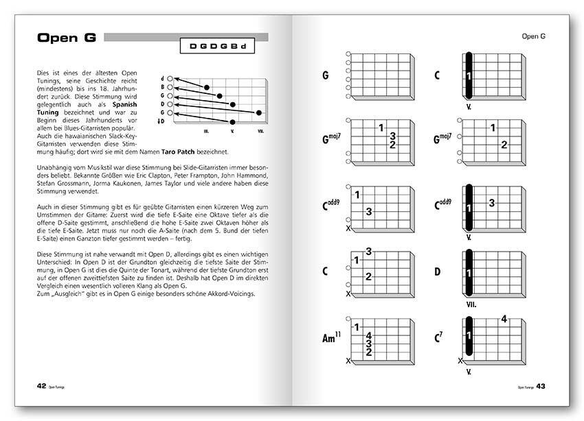 Noten open tunings Grifftabelle für Alle, die es wissen wollen Voggenreiter 0380