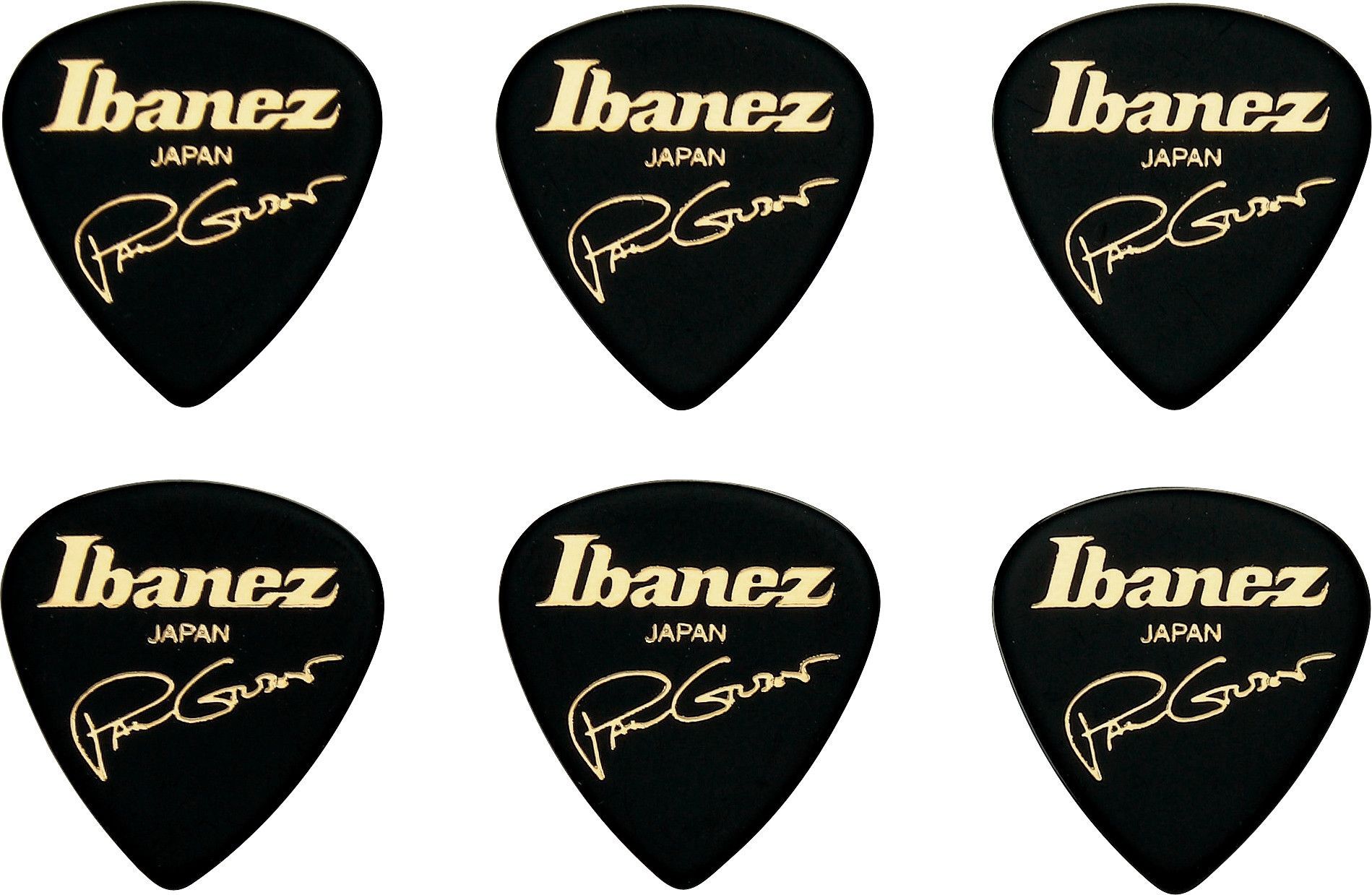 Ibanez Paul Gilbert Guitar-Pick Black 6er Pack Celluloid Plektren Heavy 1mm 