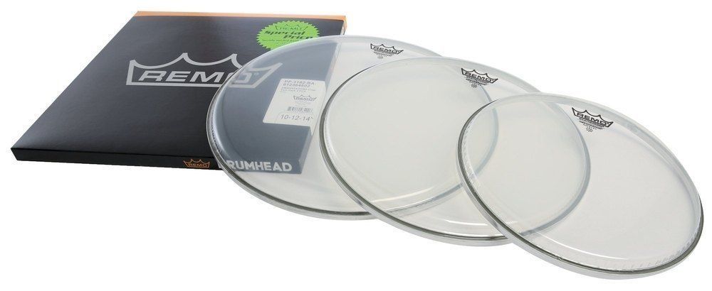 Remo Ambassador Fell Set 10", 12", 14" clear