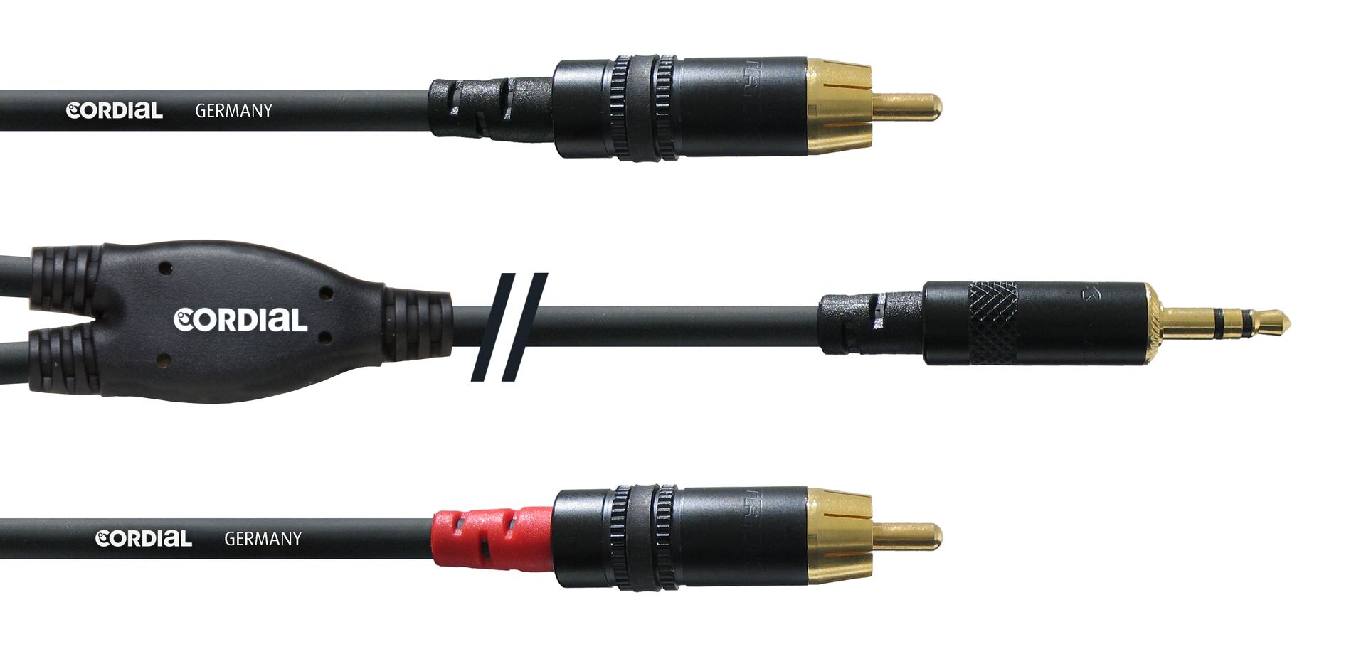 Cordial CFY 3 WCC, 3m, 3,5mm Stereo Klinke2x Cinch male Insertkabel