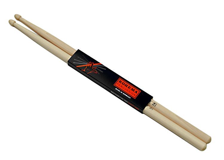 Rohema 7A Natural Hickory Drumsticks 61325 2U