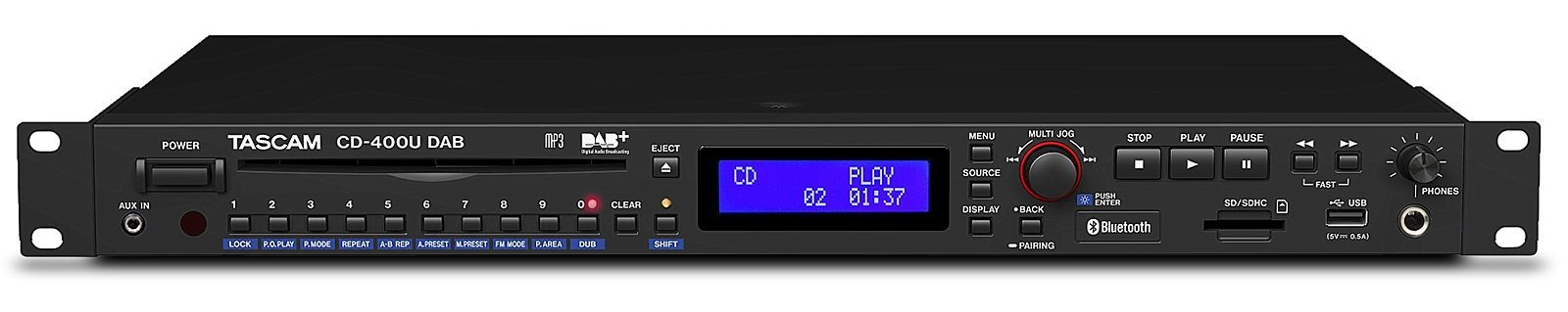 Tascam CD-400U DAB CD/USB/SD Medien-Player mit Radio- und Bluetooth-Empfänger_00041816_