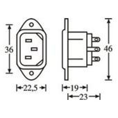 Adam Hall Connectors IECC Euro Netzbuchse männlich 8101S