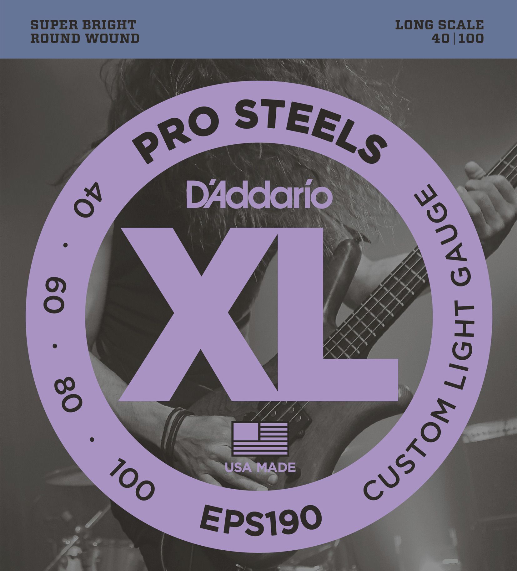 0019954945152 - DAddario EPS190 Prosteels 4 String Bass 040-100 0019954945152 - DAddario EPS190 Prosteels 4 String Bass 040-100