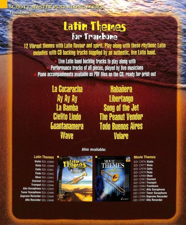 Noten Latin Themes for Trombone incl. CD Lateinamerikanische Titel ED 12997 