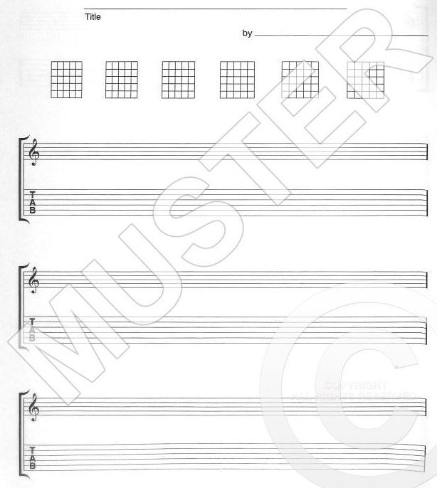 Noten Guitar Tab manuscript book  Notenheft für Tabulatur