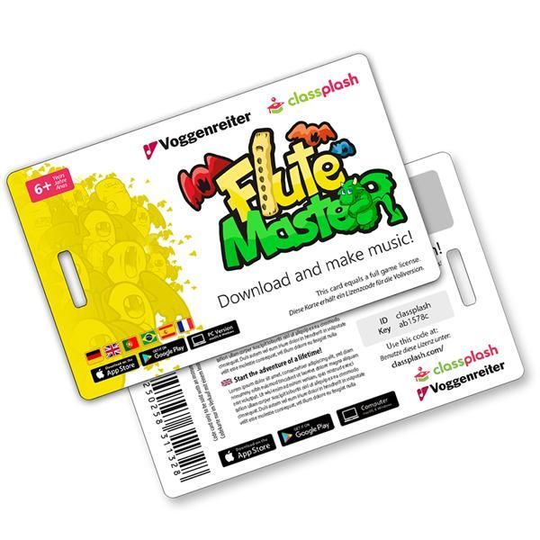 Blockflöte lernen Flute Master (App) mit Holz-Kunststoff-Blockflöte deutsche Gr.