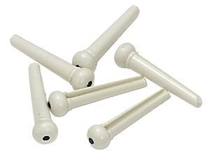 Stegstecker Kunststoff Gitarren Pin creme mit Dot