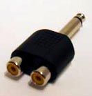 Festadapter 6,3mm Klinkenstecker  2x Cinchbuchse