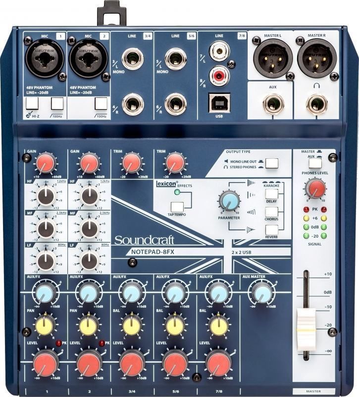 Soundcraft Notepad-8FX Kompaktmischpult  8-Kanal Mixer